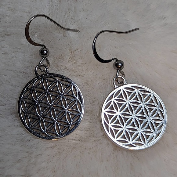 Flower of Life Charm Earrings - Picture 3 of 3